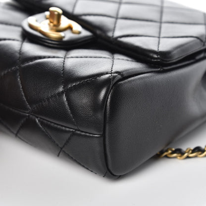 Chanel Lambskin Quilted Side Packs Black 14 of 17