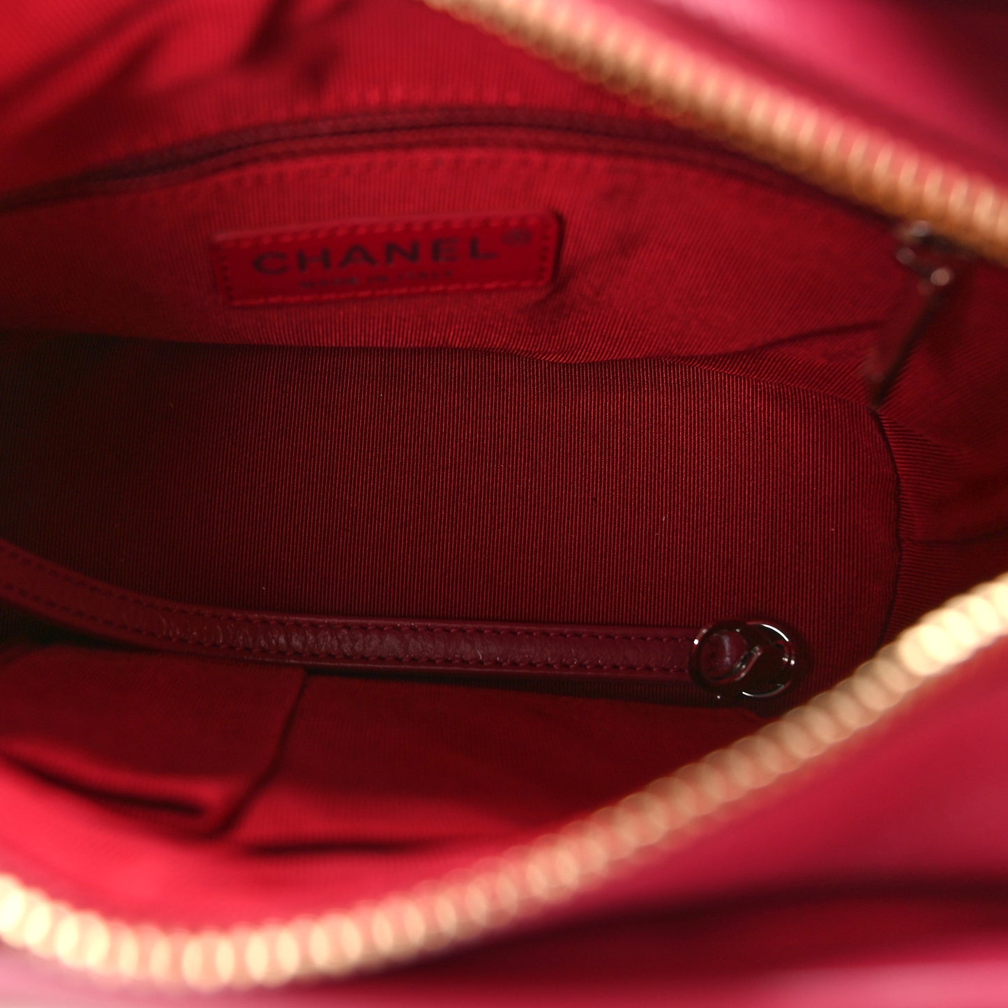 Aged Calfskin Chevron Quilted Small Gabrielle Hobo Dark Pink