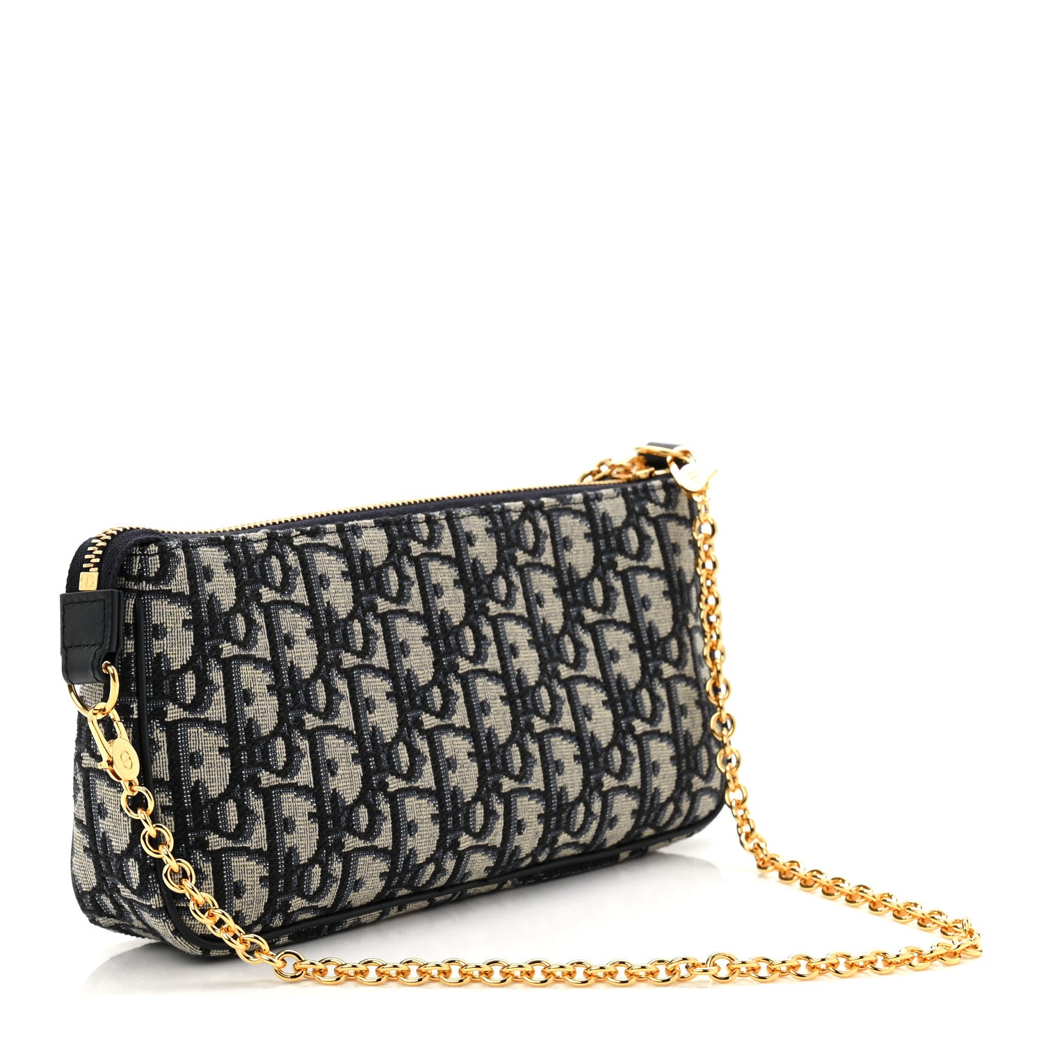 Christian Dior Oblique 30 Montaigne Pouch With Chain Blue 3 of 11