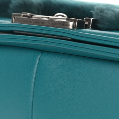 Chanel Orylag Rabbit Fur Calfskin Small Boy Flap Turquoise 10 of 11