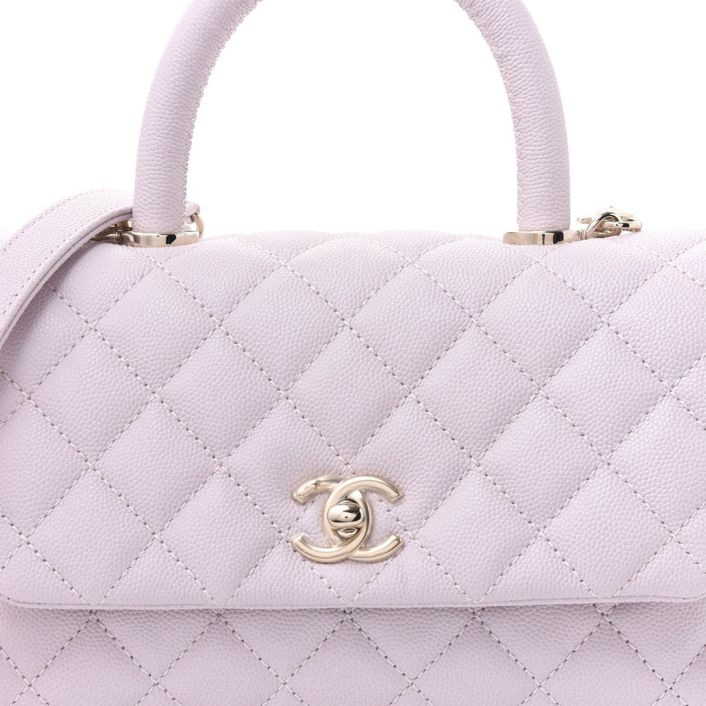 Caviar Quilted Mini Coco Handle Flap Lilas Lilac