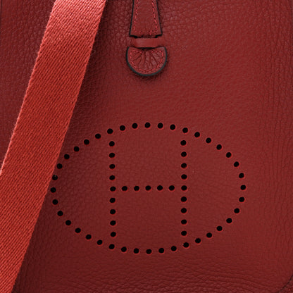 Hermes Taurillon Clemence Evelyne TPM Rouge H 8 of 11