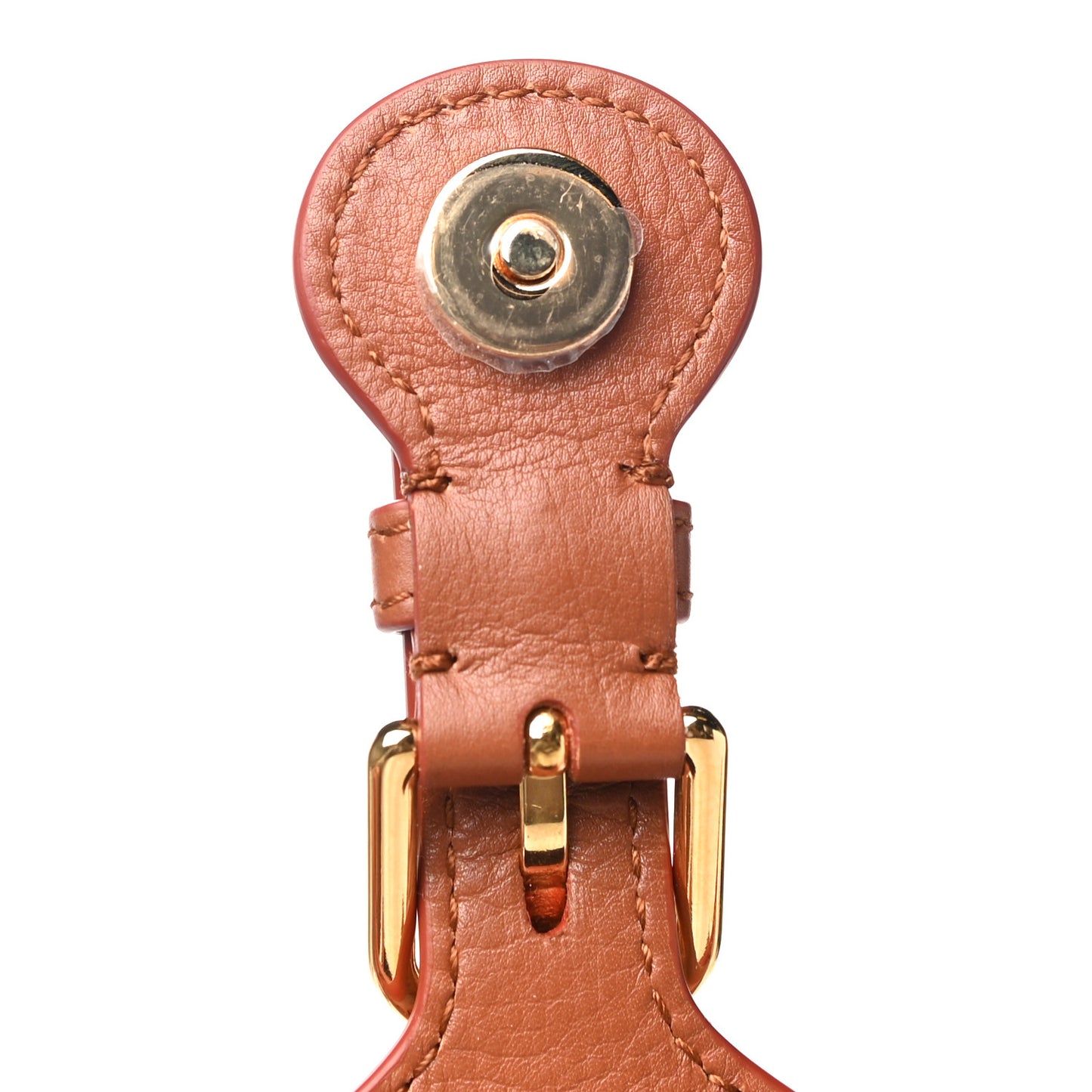 Grained Calfskin Medium Whipstitched Bobby Bag Dark Tan