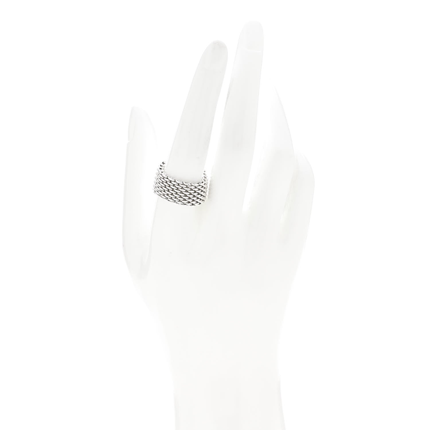 Tiffany Sterling Silver Somerset Mesh Ring 59 8.75 2 of 4