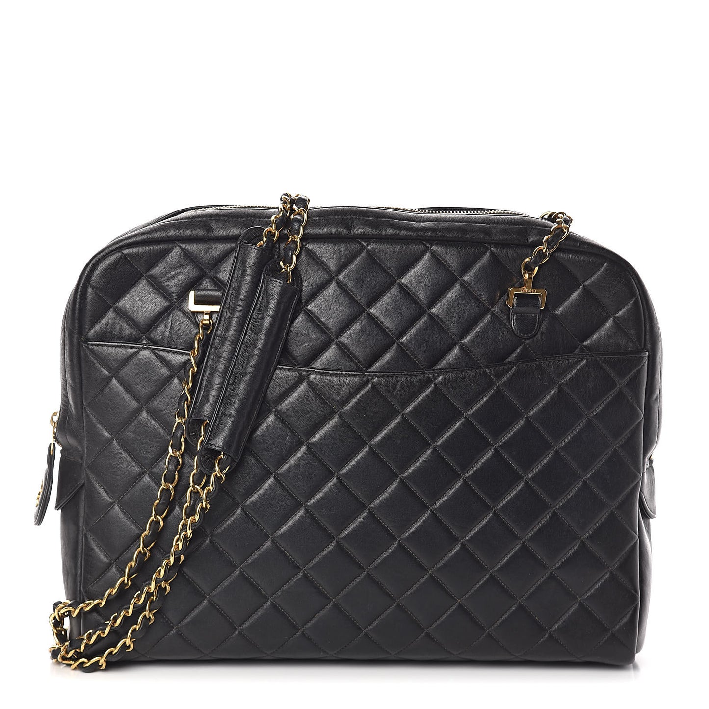 Lambskin Quilted Shoulder Bag Black