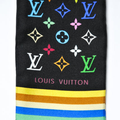 Louis Vuitton Silk Monogram Multicolor Bandeau Black 3 of 4