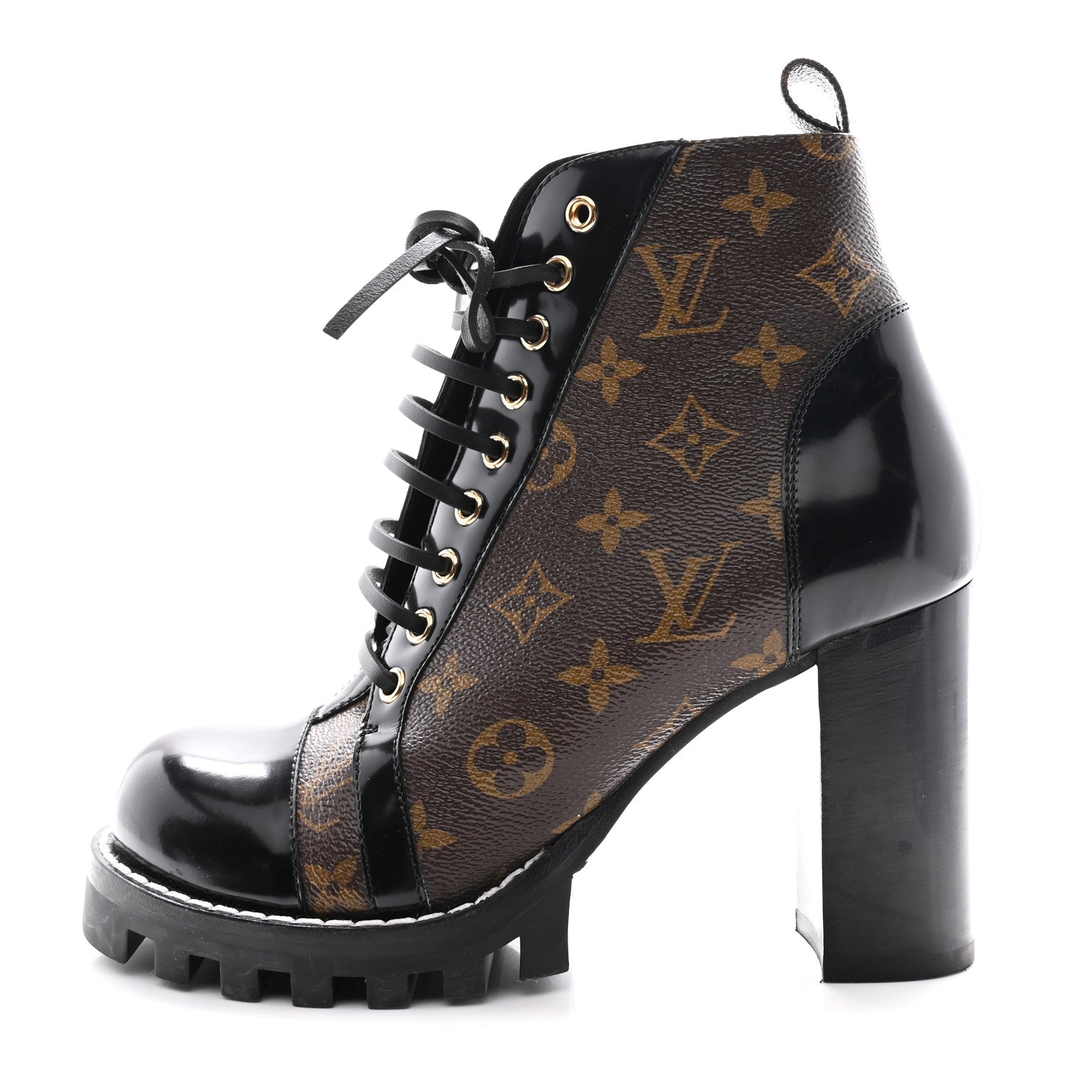 Louis Vuitton Patent Calfskin Monogram Star Trail Ankle Boots 40 Black 1 of 10