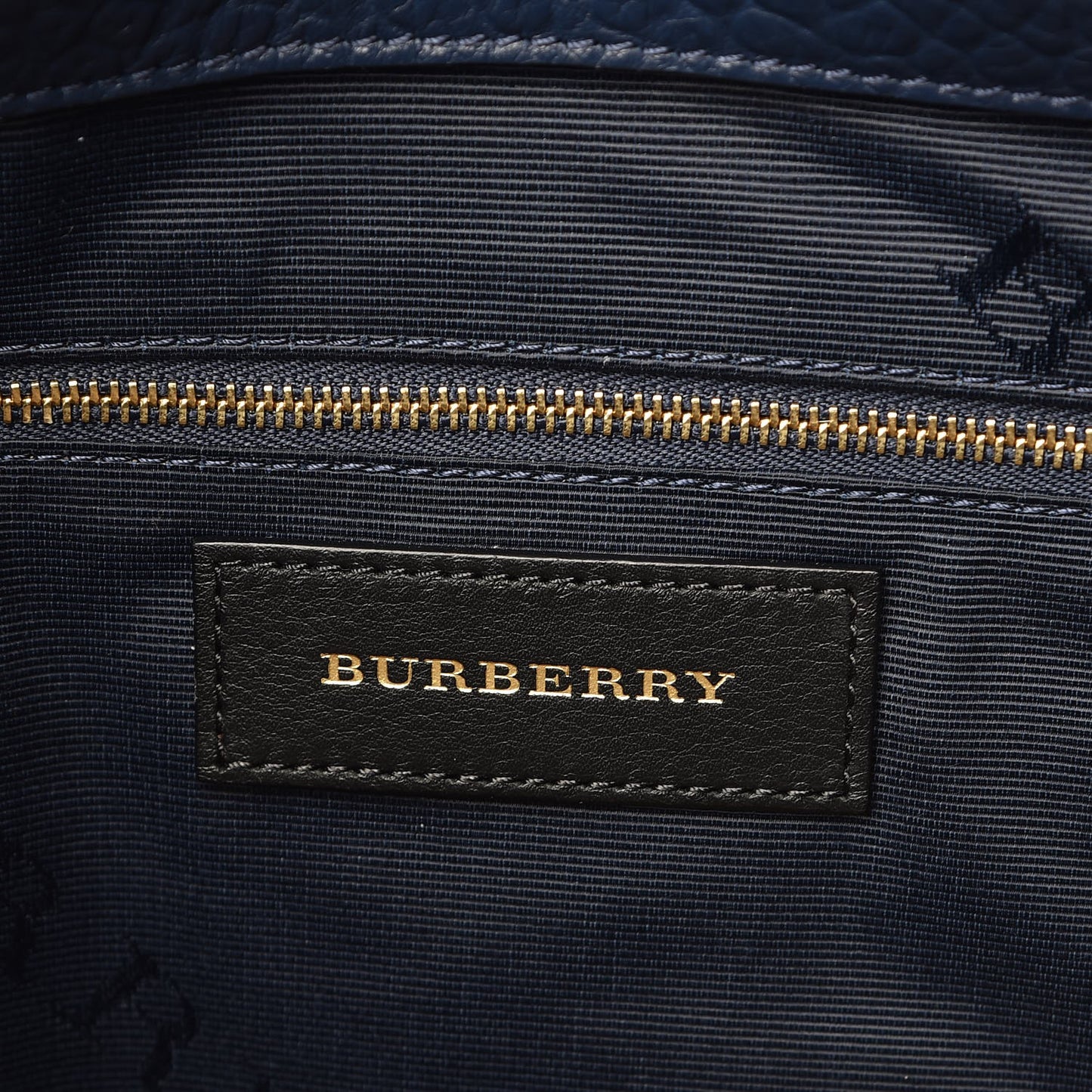 Heritage Grain Check Embossed Medium Dewsbury Tote Blue Carbon