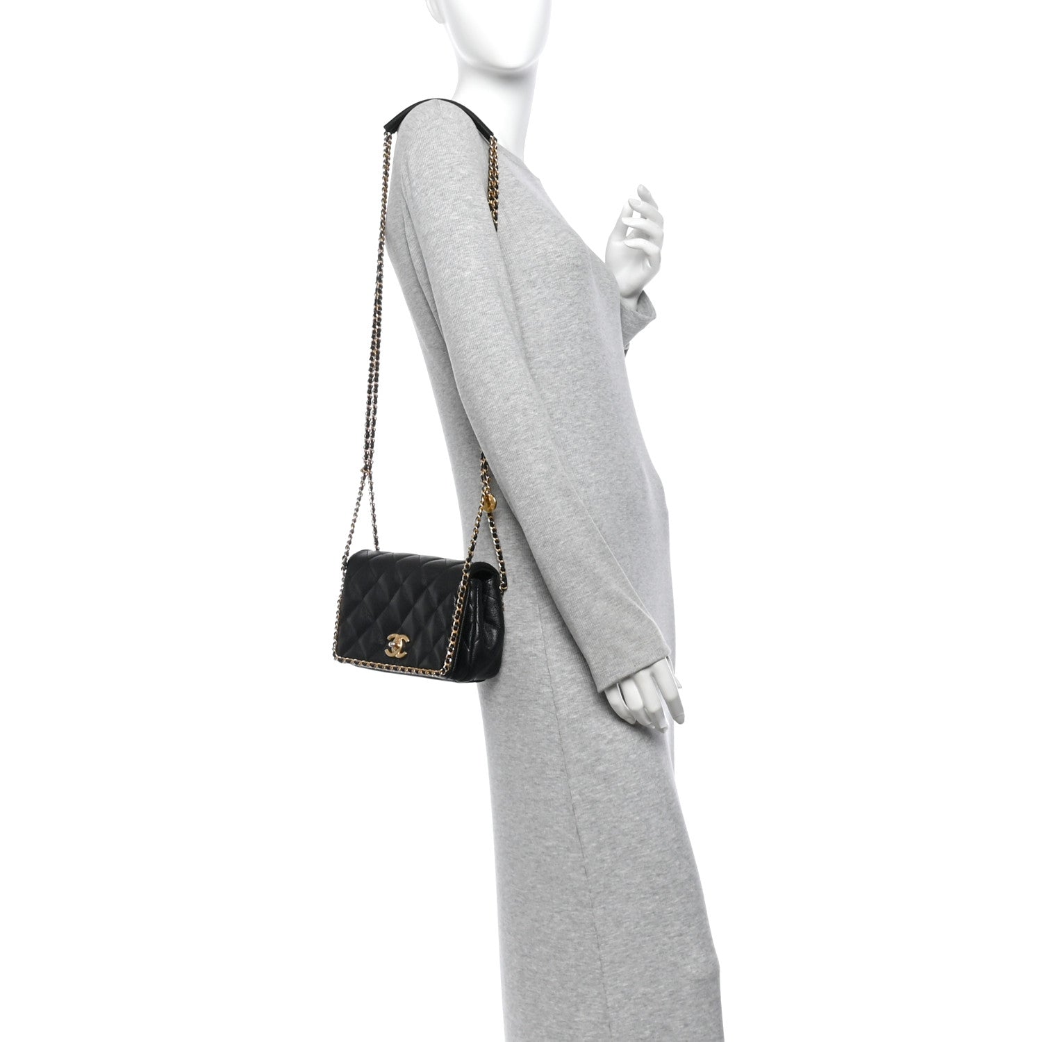 Chanel Caviar Quilted Mini Never Ending Chain Flap Black 2 of 11