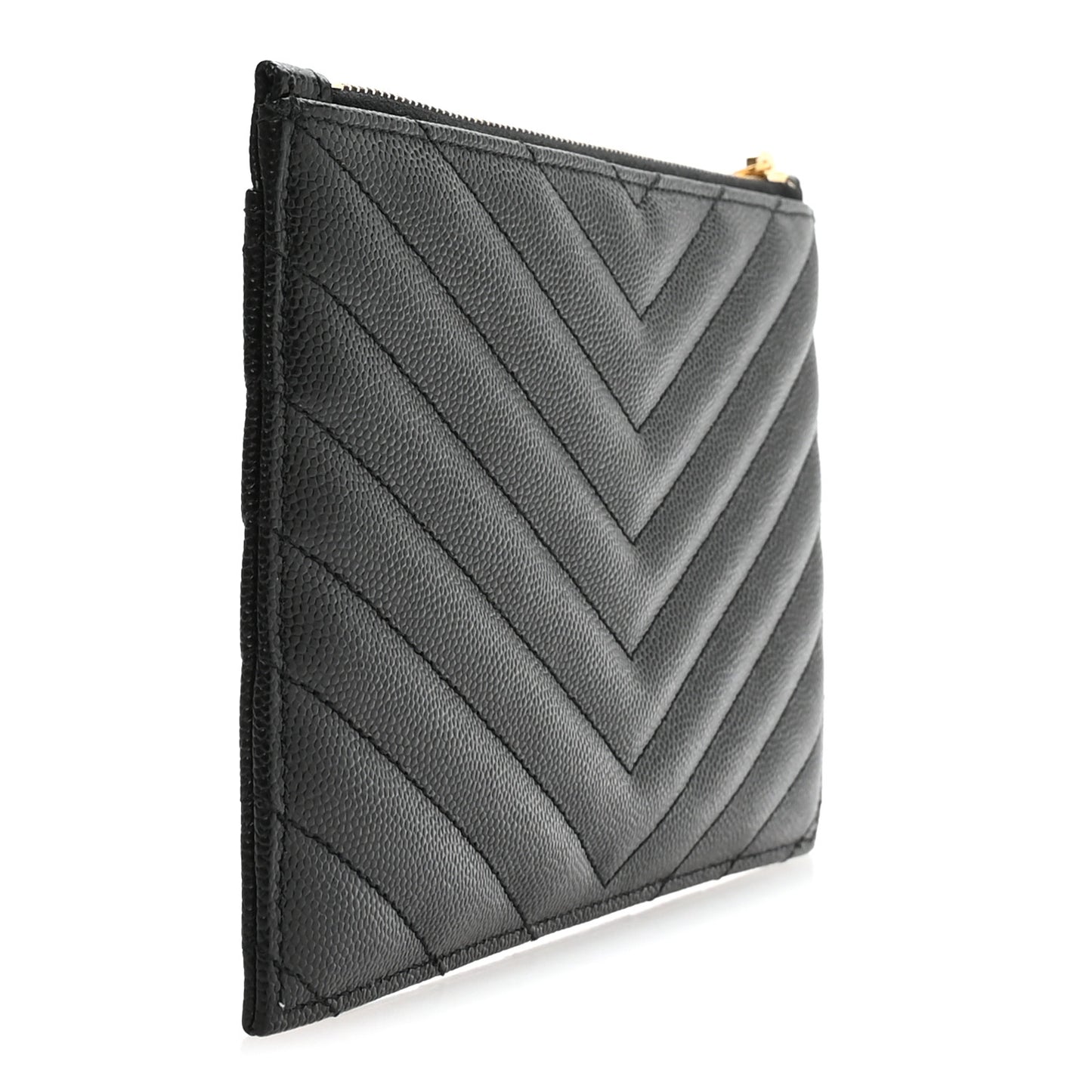 Grain De Poudre Chevron Monogram Bill Pouch Black