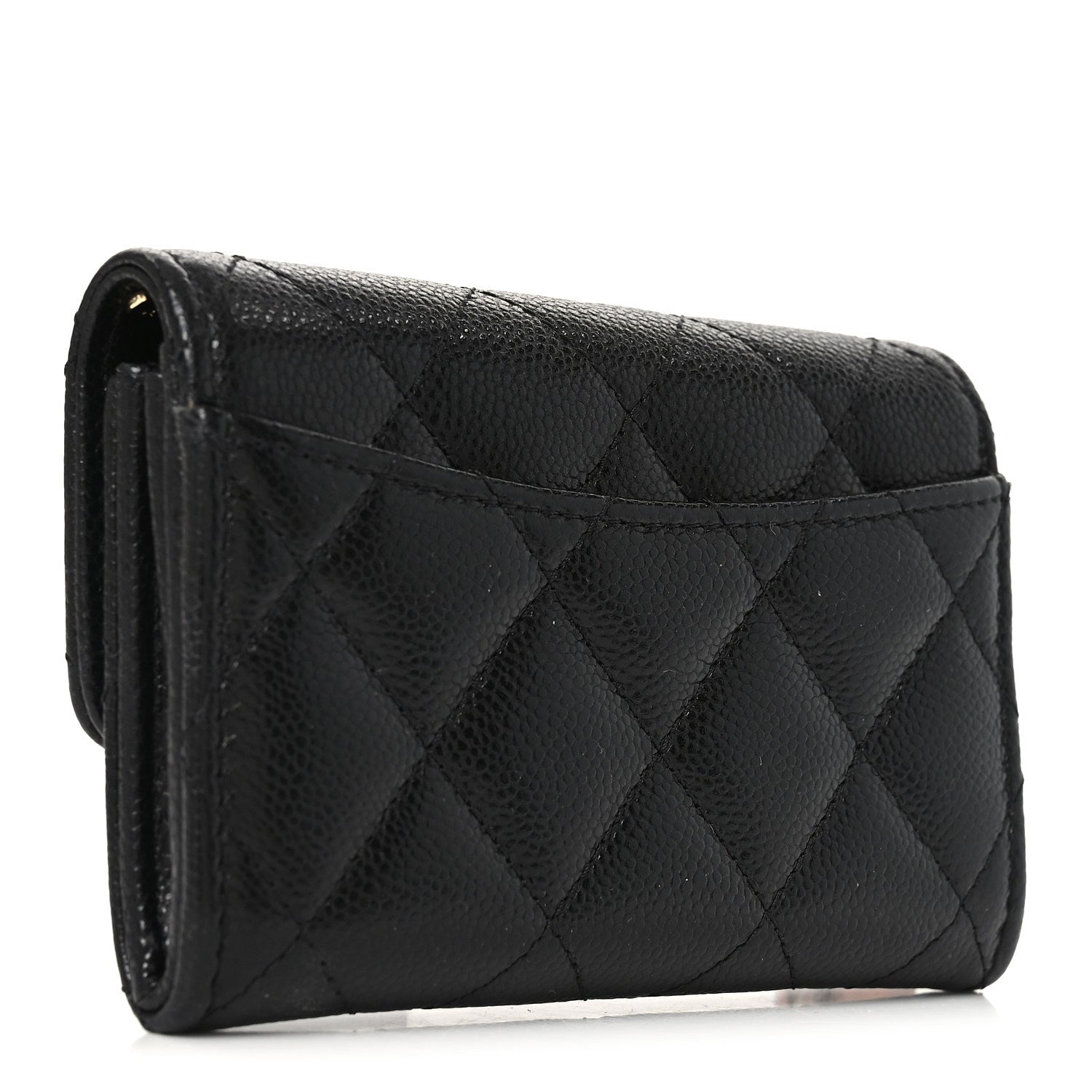 Chanel Caviar Quilted Flap Card Holder Wallet Black 3 of 7