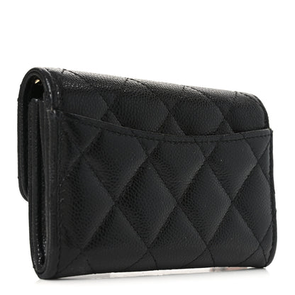 Chanel Caviar Quilted Flap Card Holder Wallet Black 3 of 7