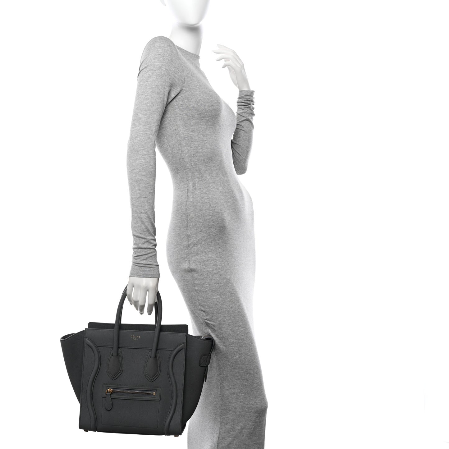 Baby Drummed Calfskin Micro Luggage Kohl
