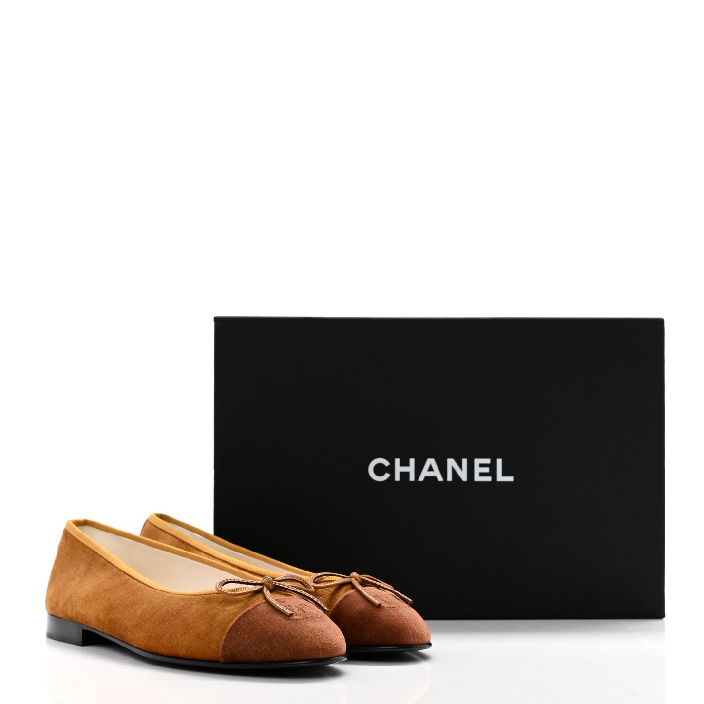 Velvet Cap Toe CC Ballerina Flats 38 Brown Light Brown