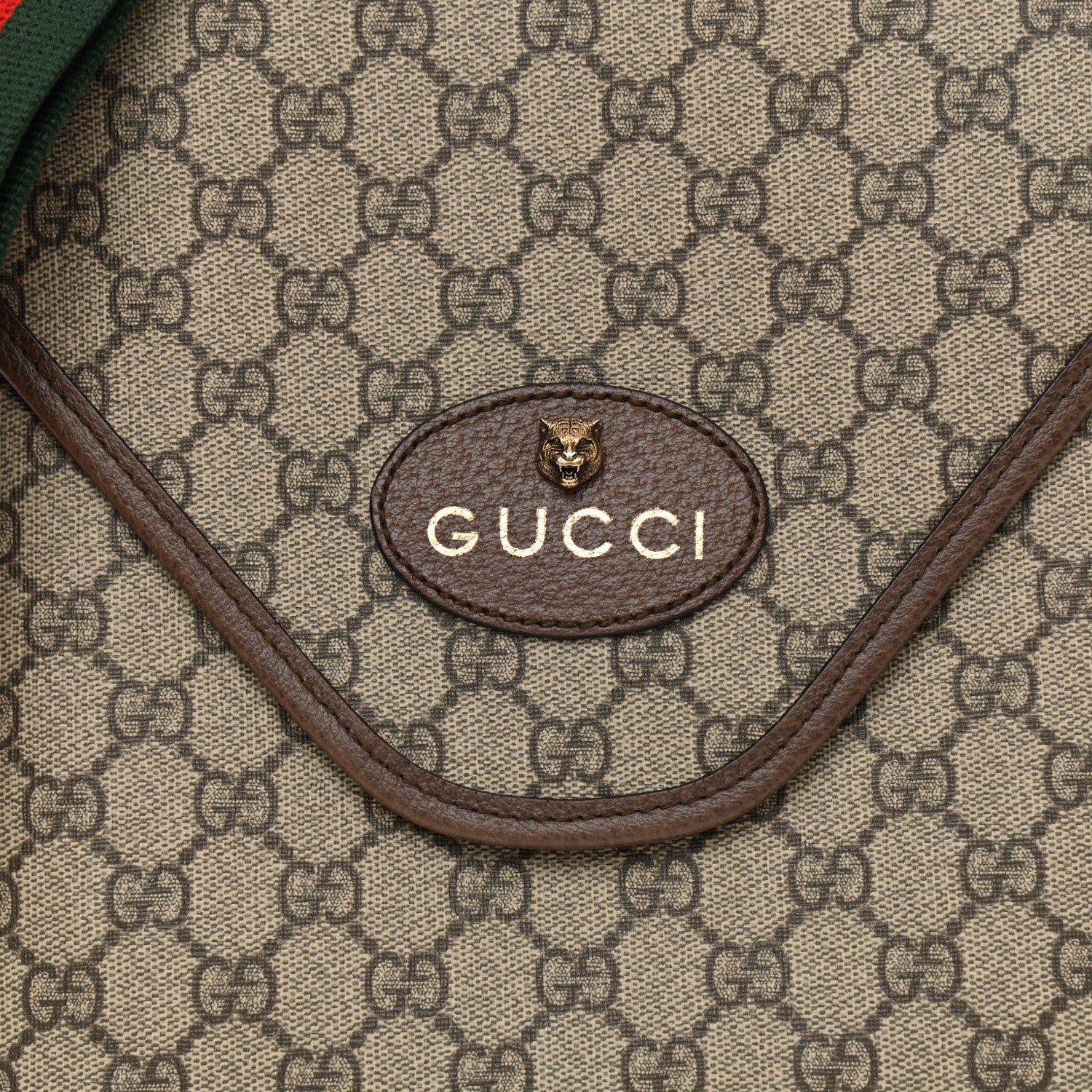 Gucci GG Supreme Monogram Web Medium Neo Vintage Flap Messenger Bag Beige New Acero 8 of 11