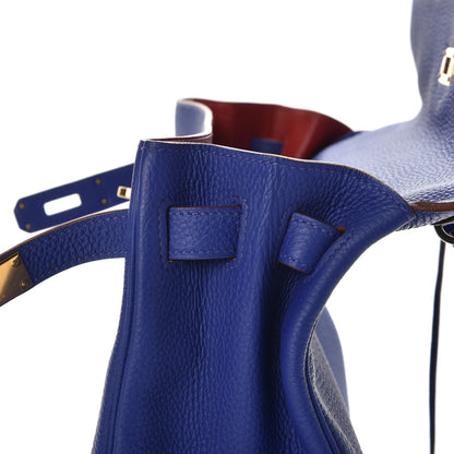 Hermes Togo Horseshoe Kelly Retourne 32 Bleu Electrique Rouge H 19 of 38