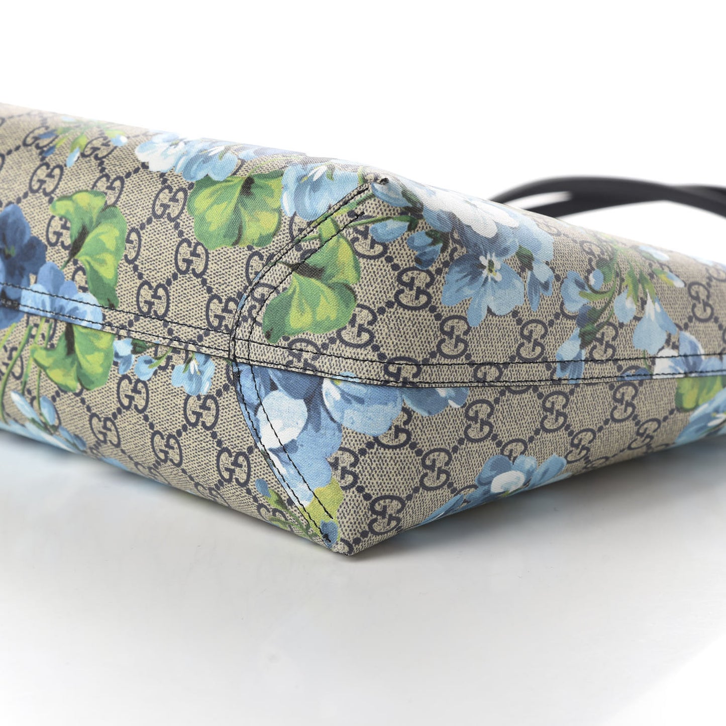 GG Supreme Monogram Blooms Medium Reversible Tote Beige Blue Navy