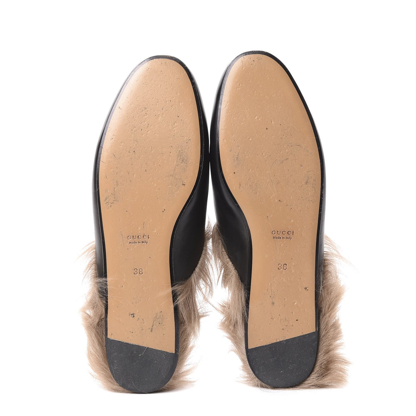 Calfskin Fur Womens Princetown Slippers 36 Black