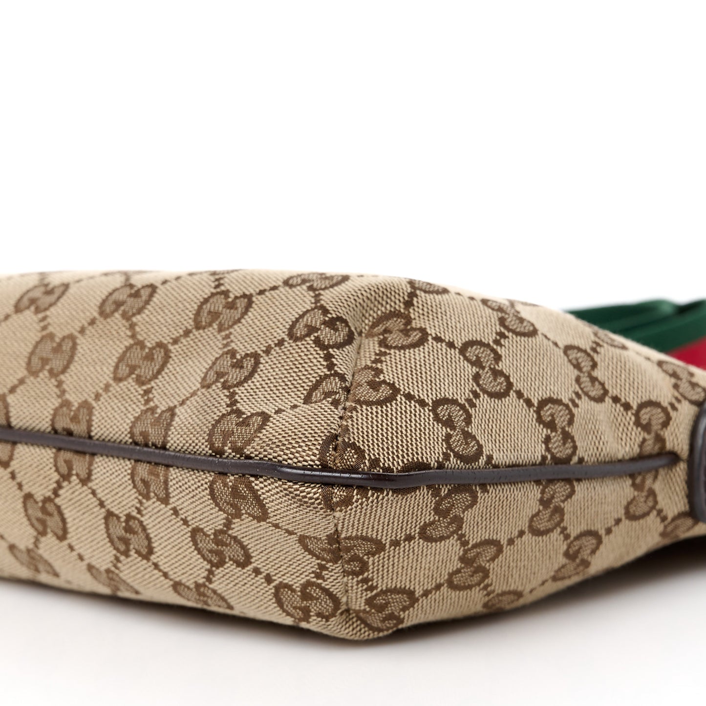 Monogram Web Small Flat Messenger Crossbody Dark Brown