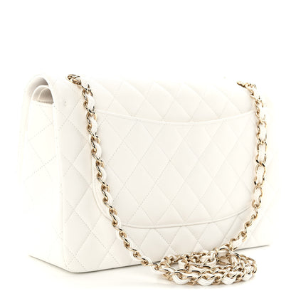 Chanel Caviar Quilted Jumbo Double Flap White 4 of 12