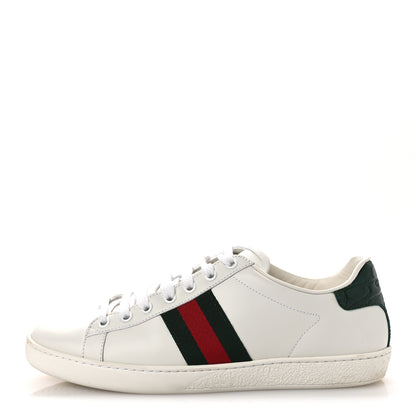 Gucci Calfskin Crocodile Web Womens Ace Sneakers 39 White Green 1 of 13