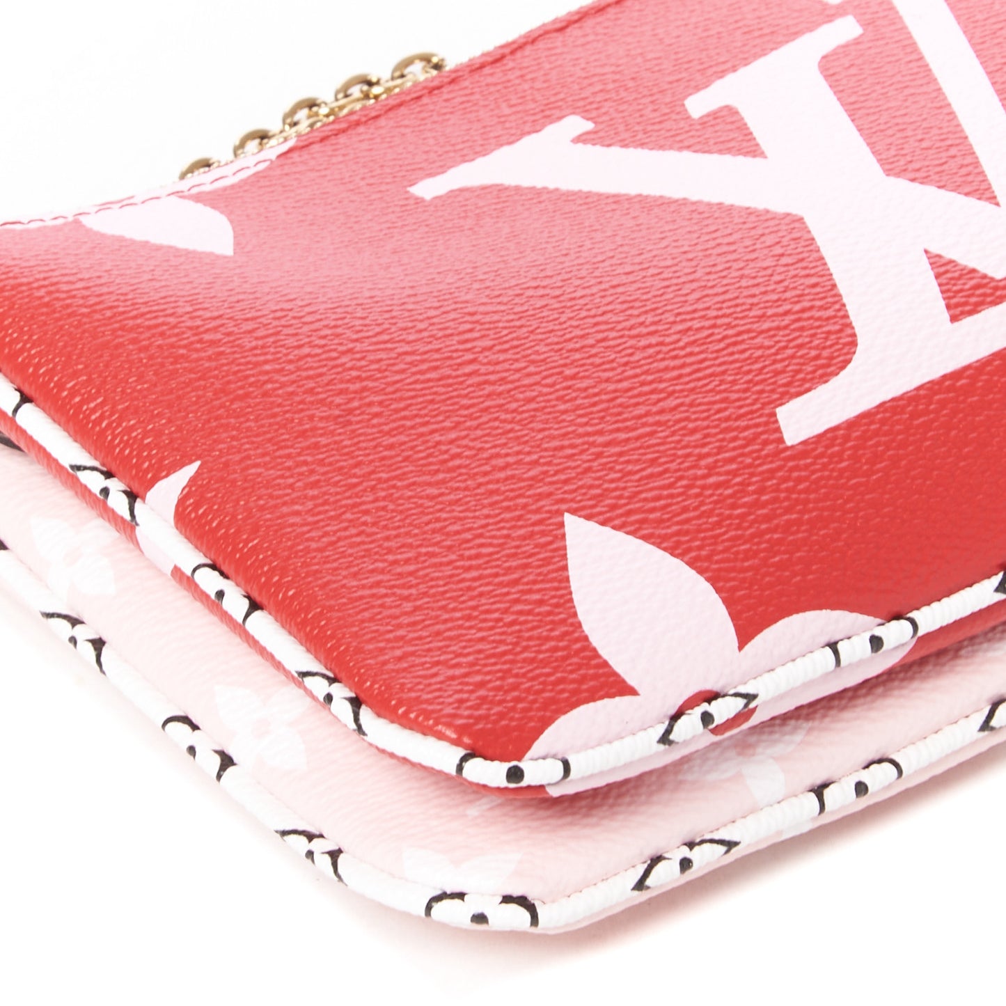 Monogram Giant Double Zip Pochette Rouge