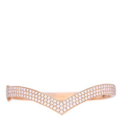 Anita Ko 18K Rose Gold Diamond V Bangle Bracelet 1 of 7