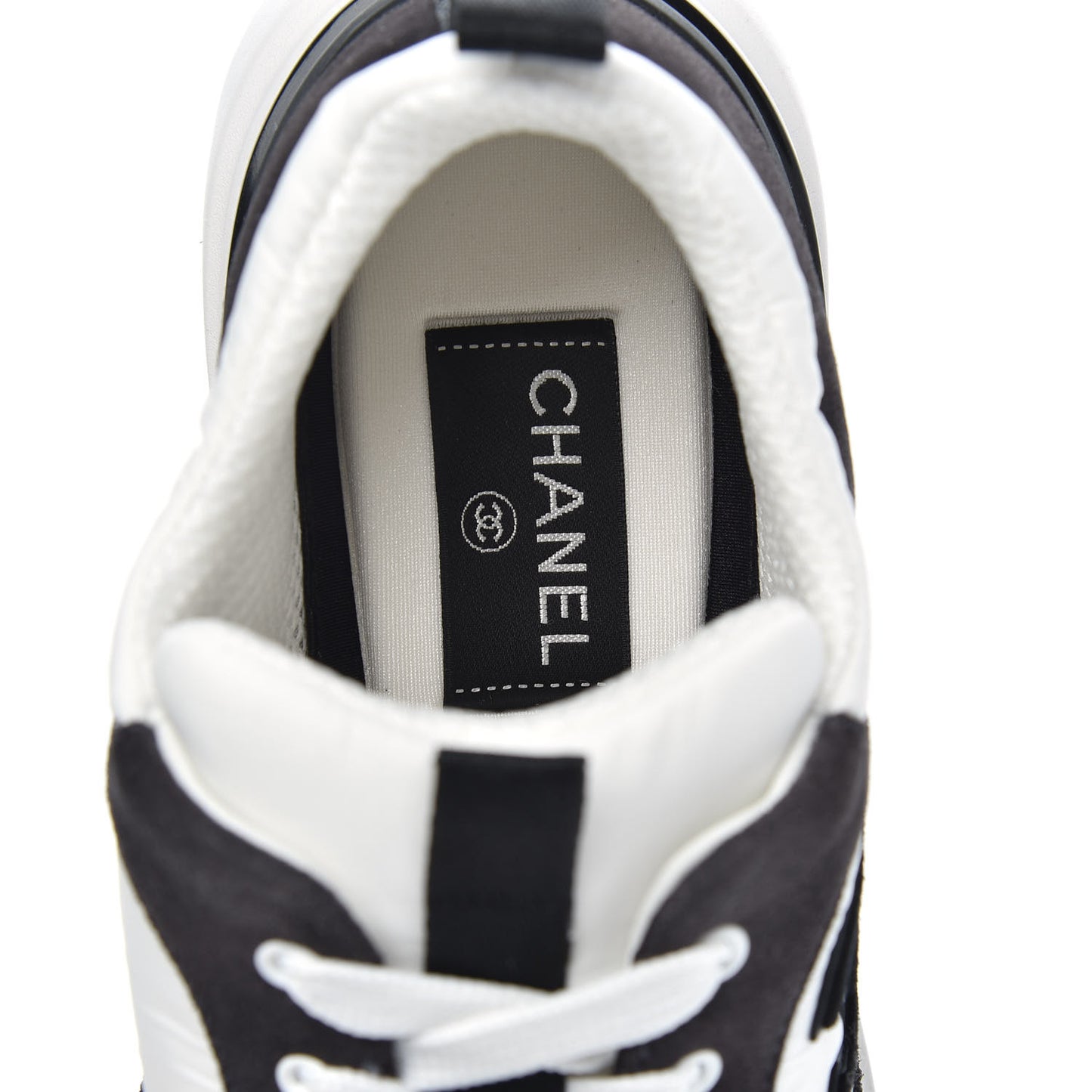 Nylon Suede Calfskin CC Sneakers 39 White Dark Grey