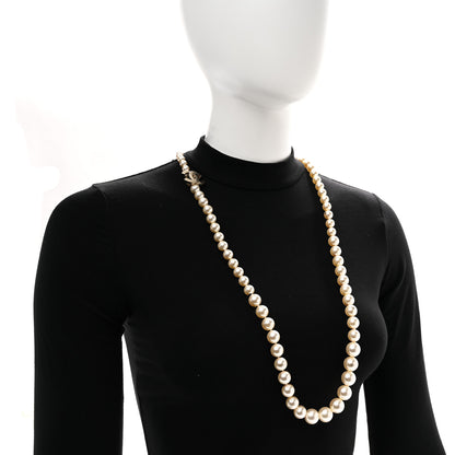 Chanel Graduated Pearl CC Long Necklace Gold 2 of 8