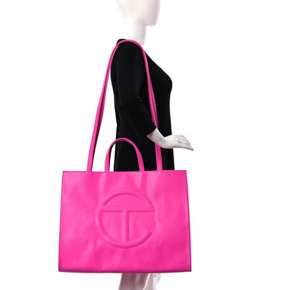 Telfar Vegan Leather Large Shopping Bag Azalea 2 of 10