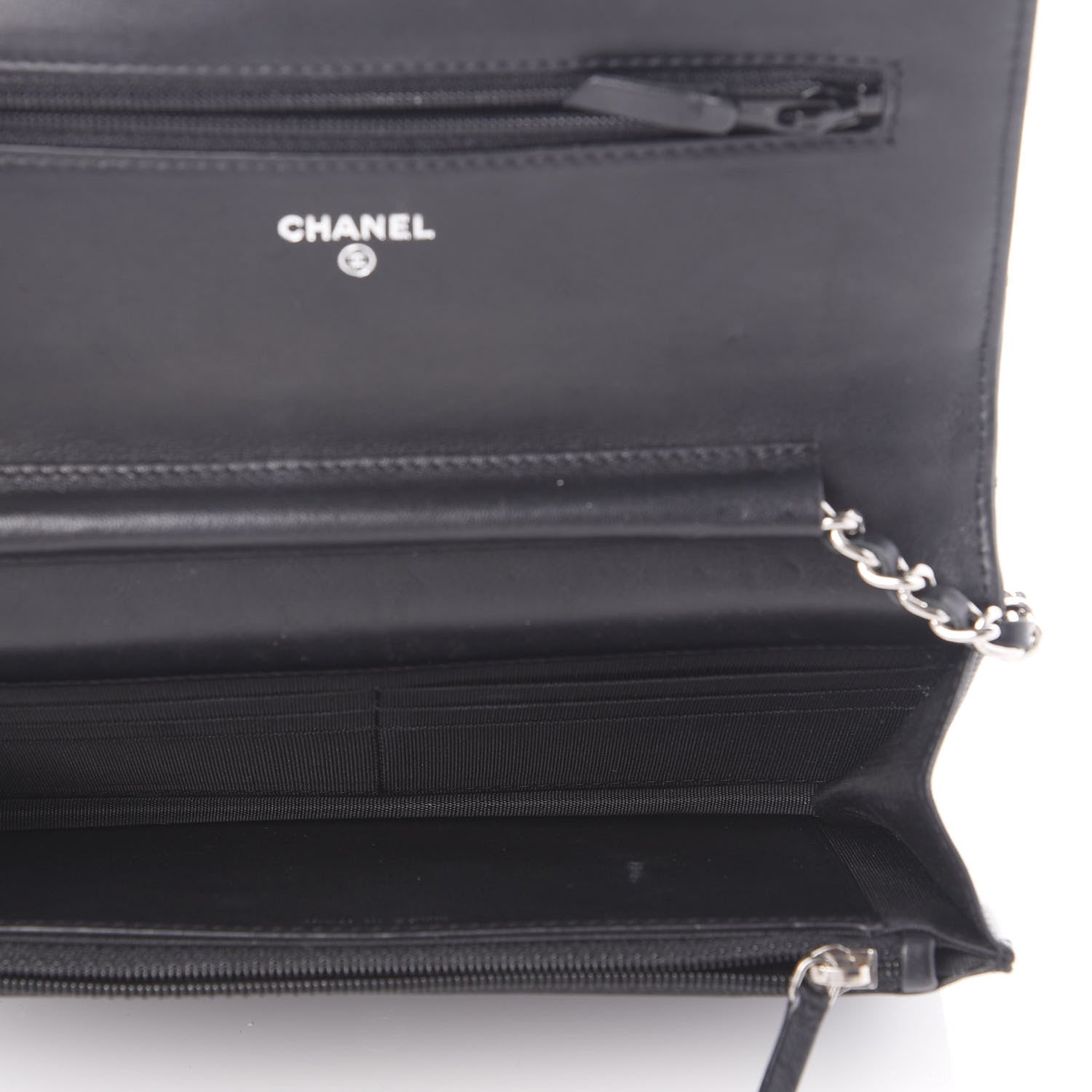 Chanel Calfskin Quilted Wallet On Chain WOC Black 4 of 12