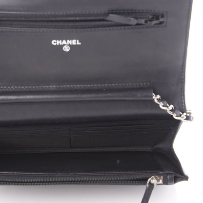 Chanel Calfskin Quilted Wallet On Chain WOC Black 4 of 12