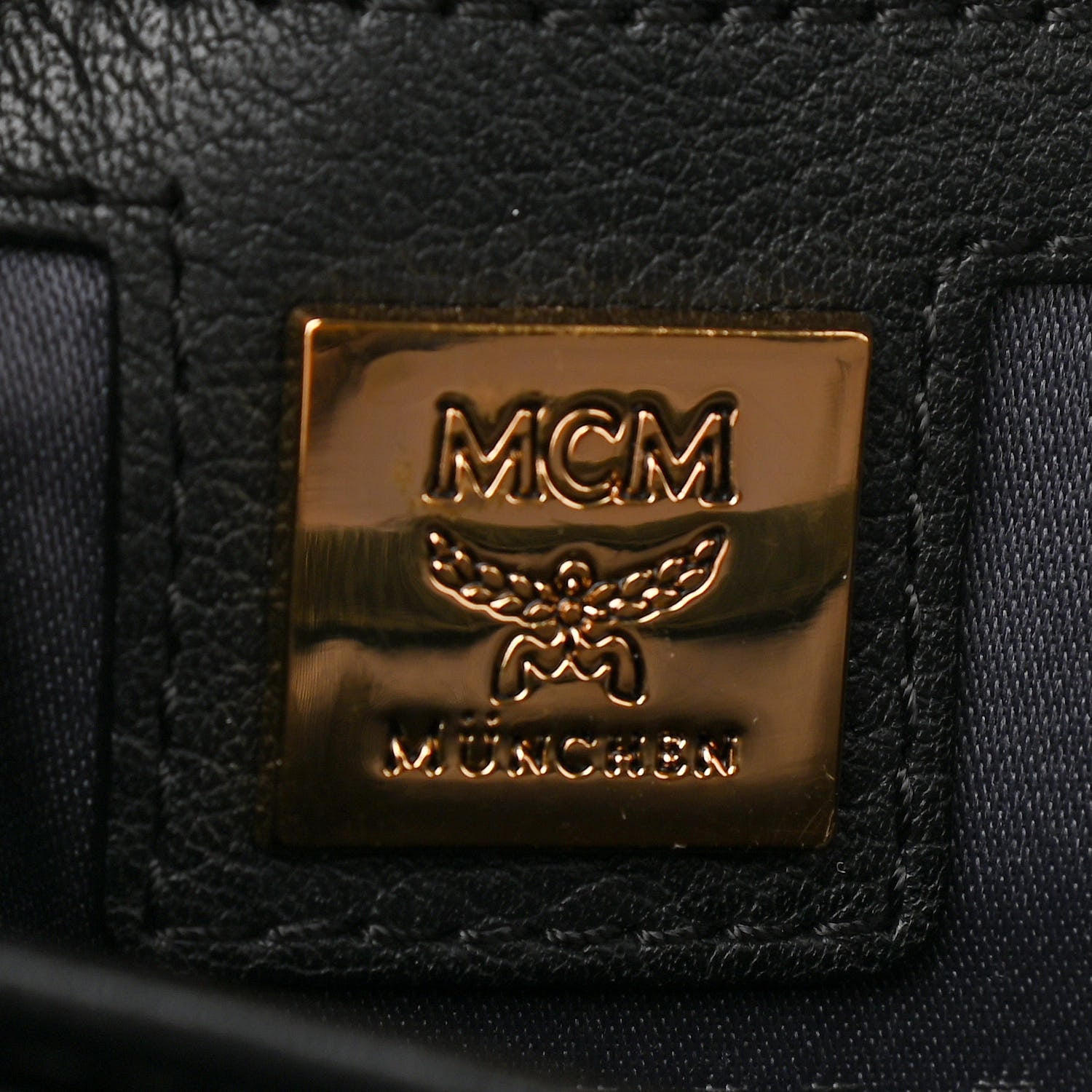 MCM Visetos Studded Colorblock Small Stark Brock Backpack Cognac Black 6 of 12