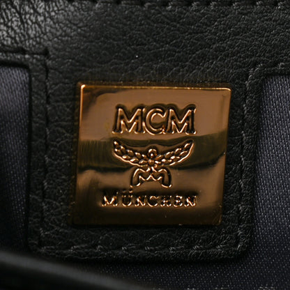 MCM Visetos Studded Colorblock Small Stark Brock Backpack Cognac Black 6 of 12