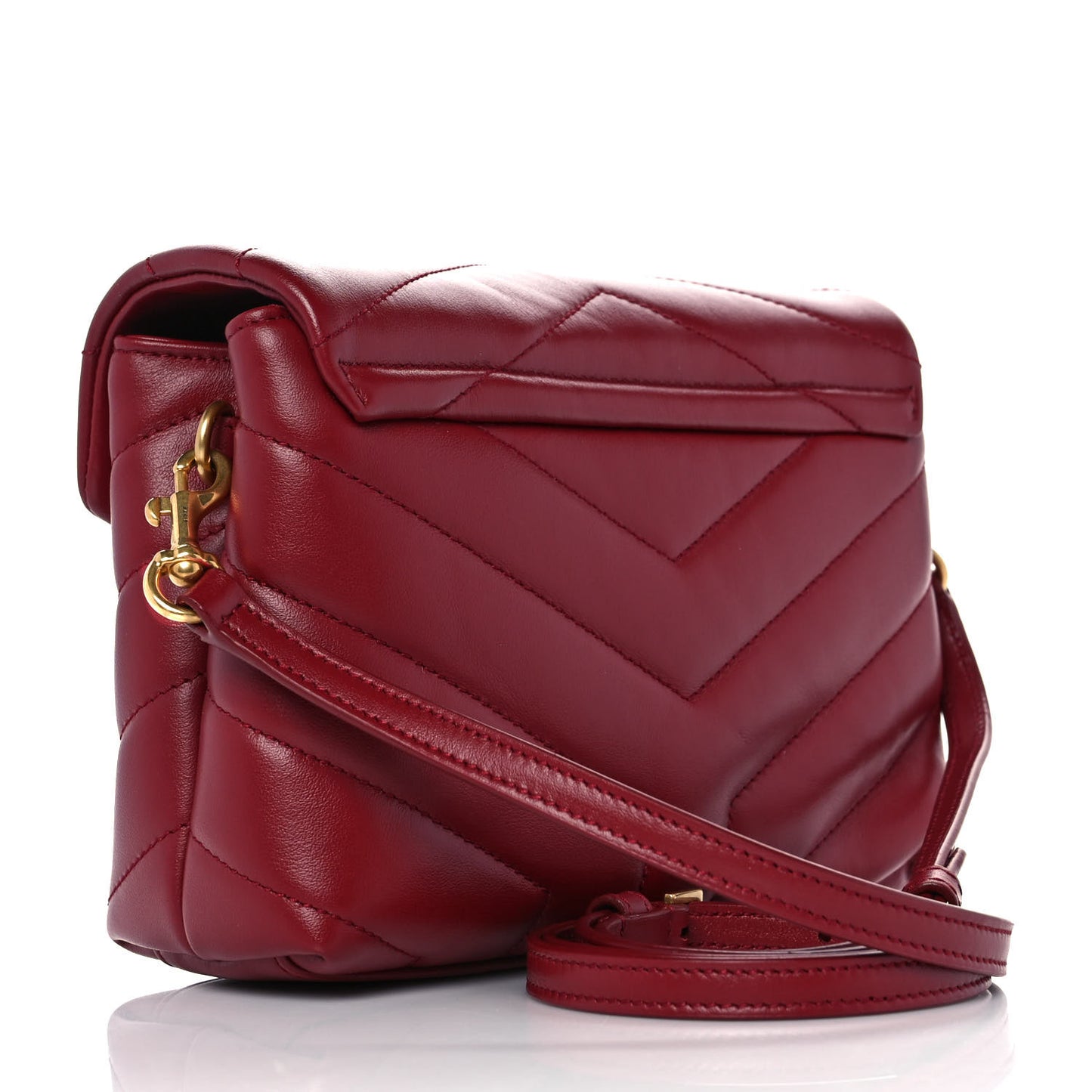 Calfskin Y Quilted Monogram Toy Loulou Crossbody Bag Opyum Red