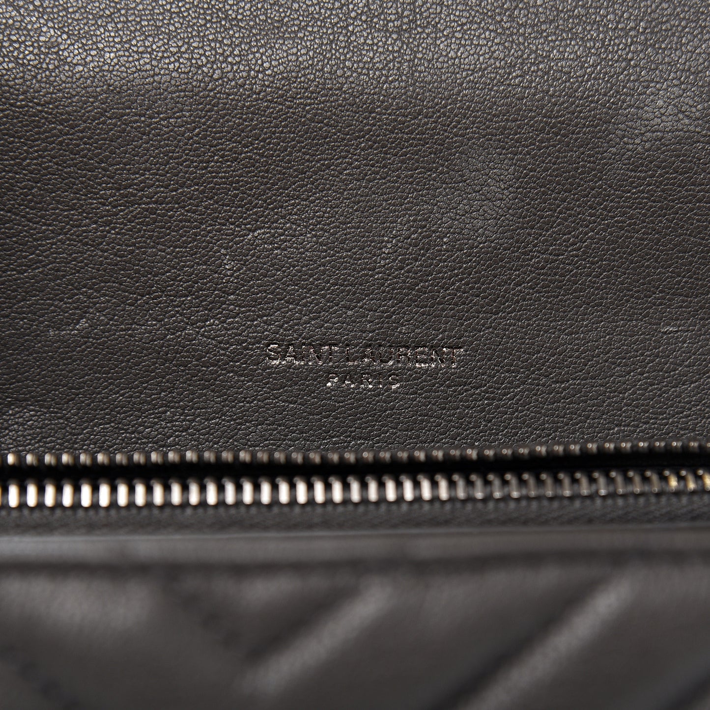 Sheepskin Matelasse Chevron Monogram Medium College Bag Asphalt