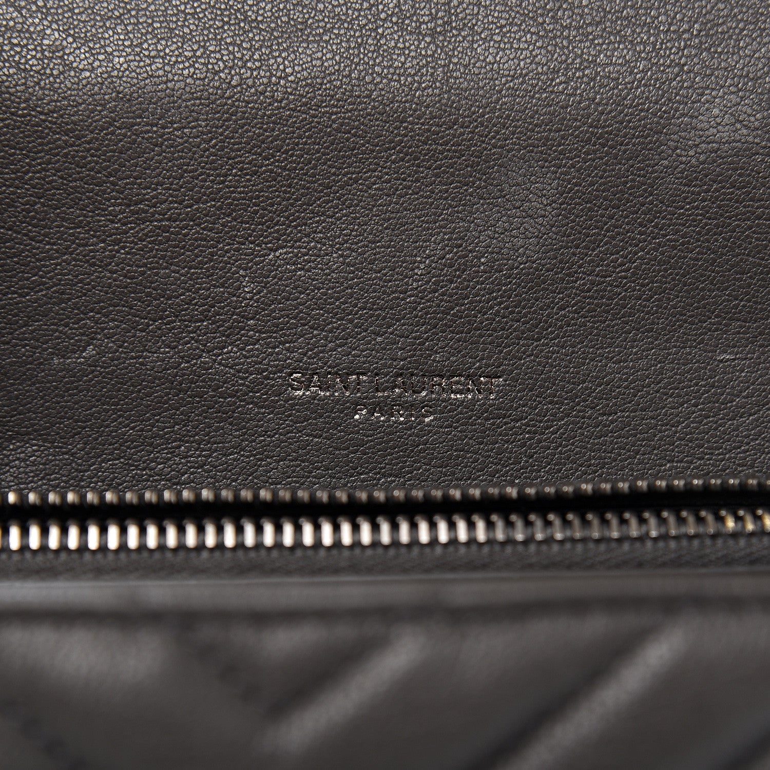 Saint Laurent Sheepskin Matelasse Chevron Monogram Medium College Bag Asphalt 6 of 11