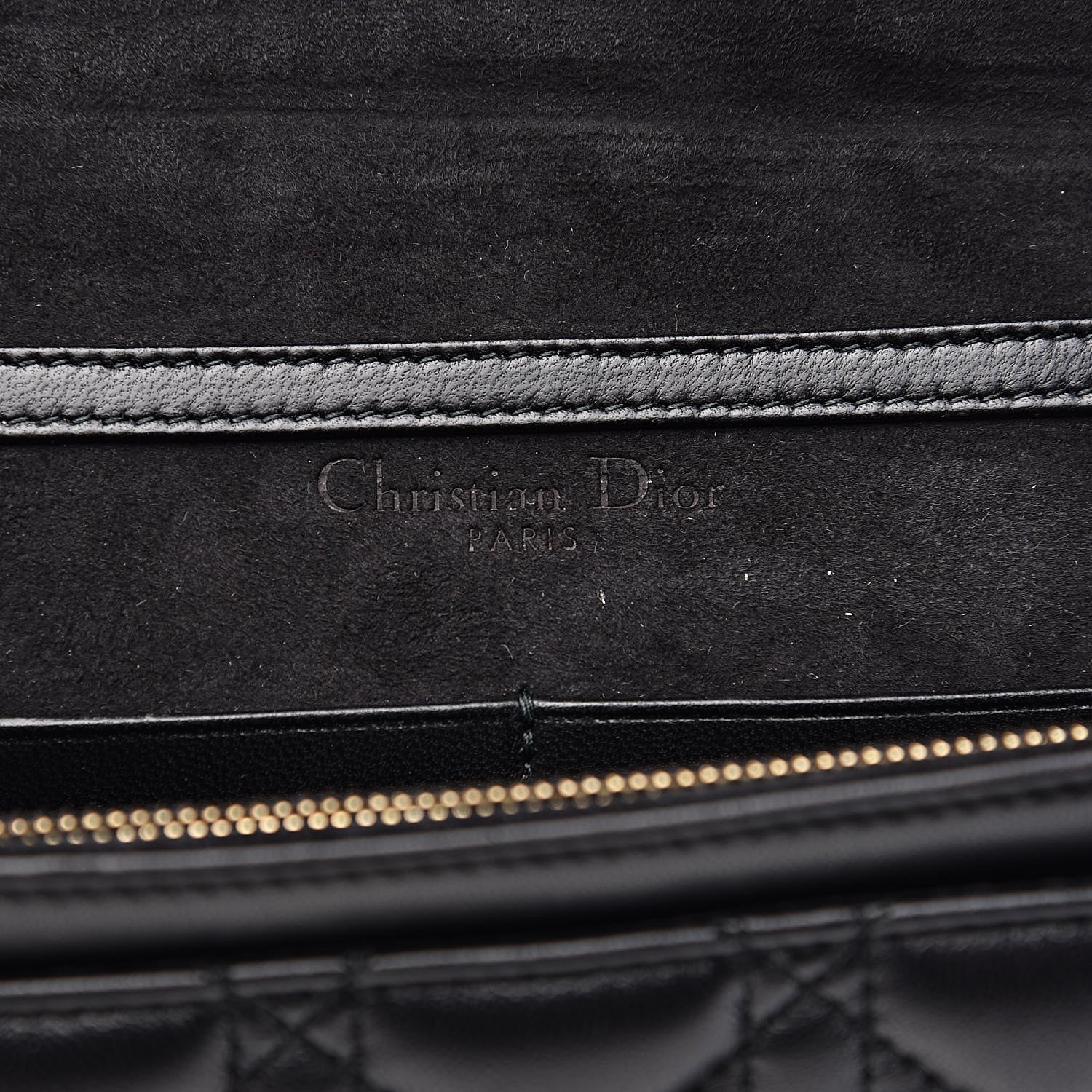 Christian Dior Lambskin Cannage Dioraddict Wallet on Chain Clutch Black 6 of 10