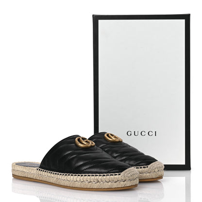 Gucci Nappa Matelasse GG Marmont Espadrille Slippers 39 Black 14 of 14