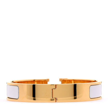 Hermes Enamel Narrow Clic Clac H Bracelet GM White 3 of 5