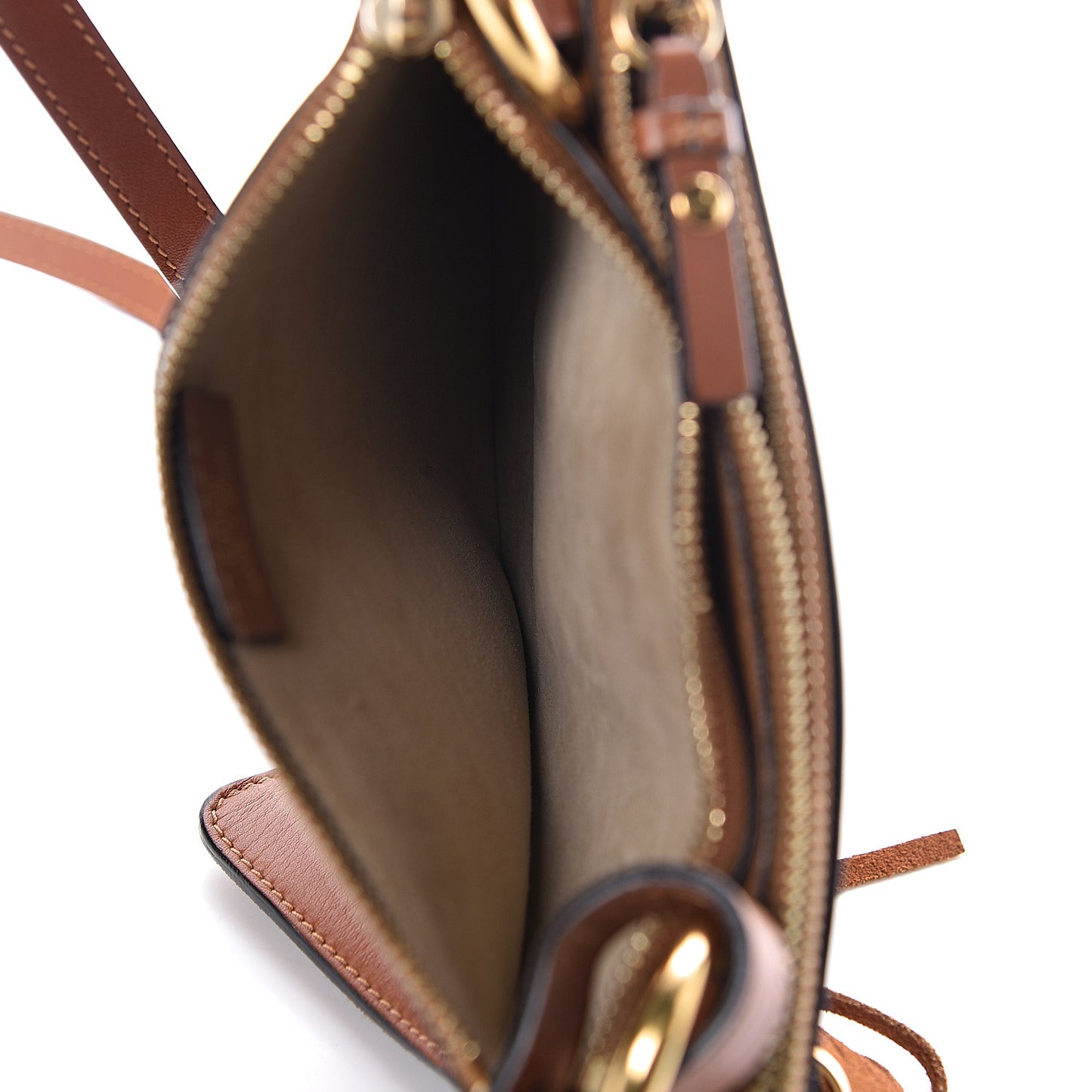 Calfskin Suede Small Jane Fringe Bag Caramel