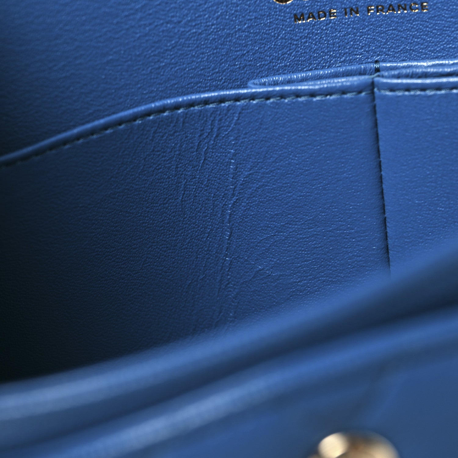 Chanel Caviar Quilted Medium Double Flap Blue 12 of 13