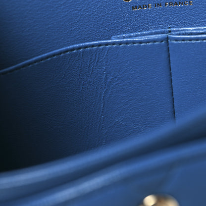 Chanel Caviar Quilted Medium Double Flap Blue 12 of 13