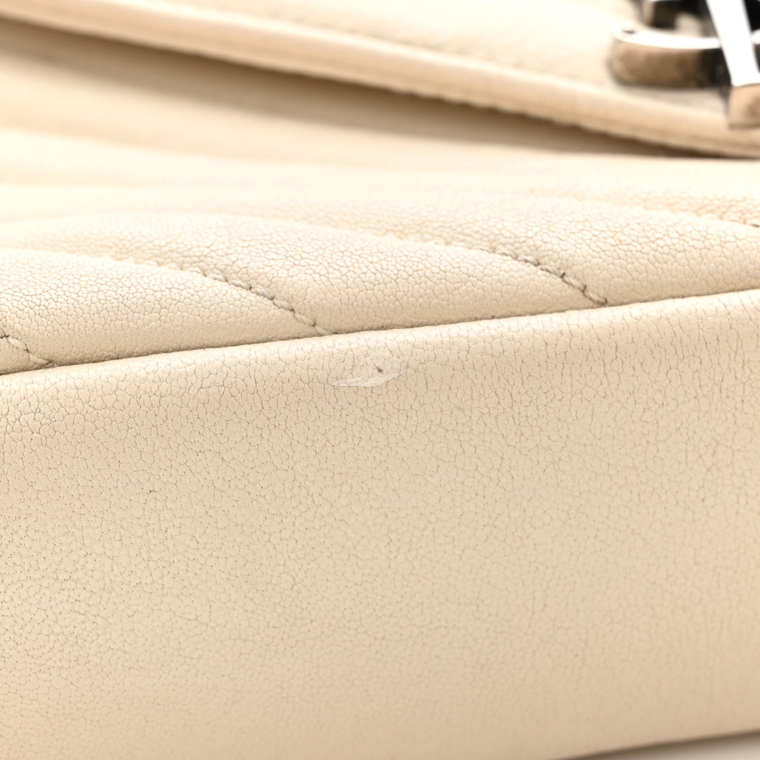 Saint Laurent Sheepskin Matelasse Chevron Monogram Medium College Bag Dove White 12 of 20
