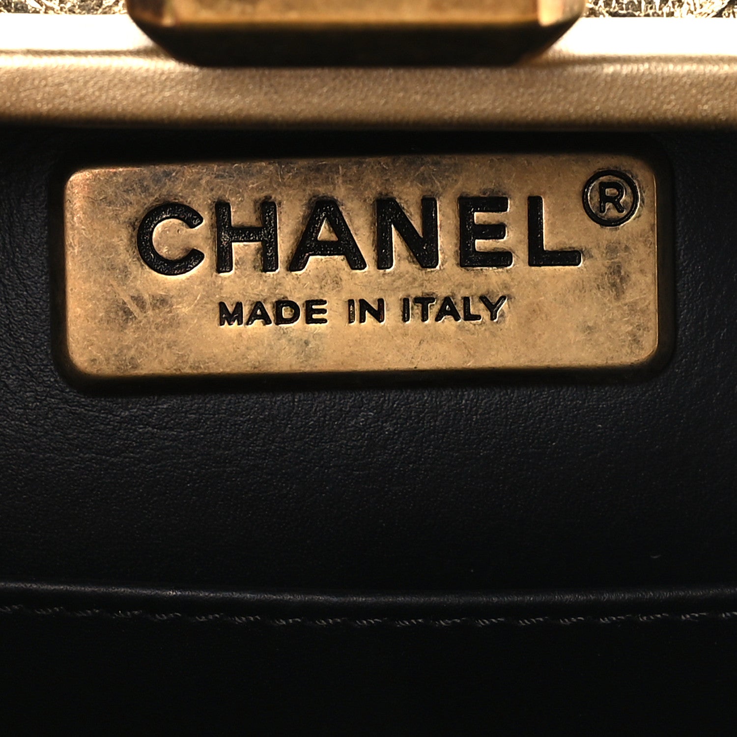 Chanel Metallic Snakeskin Kisslock Crossbody Gold 6 of 10