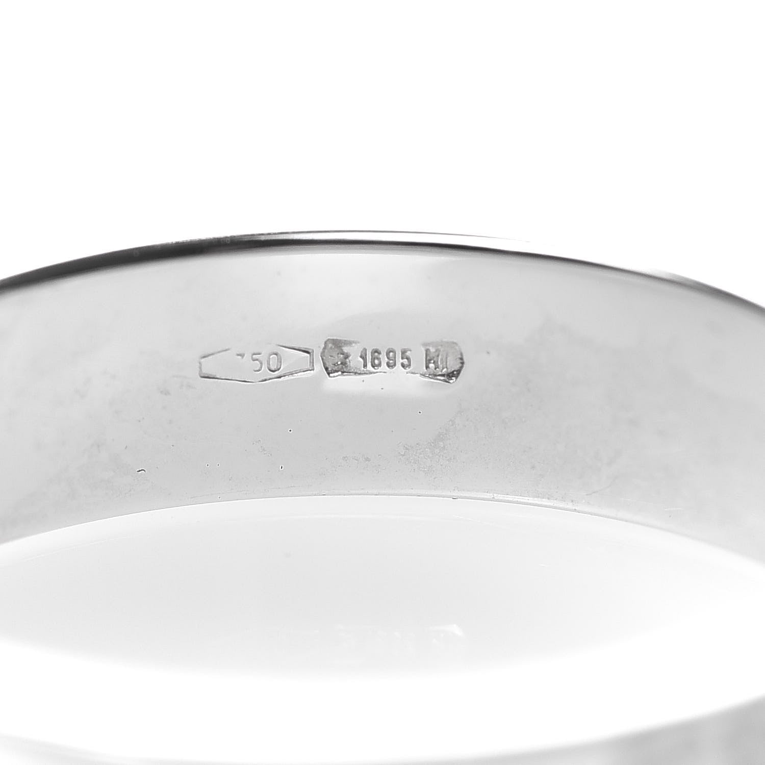 Gucci 18K White Gold Diamond Amor Icon Thin Band Ring 48 4.5 6 of 6