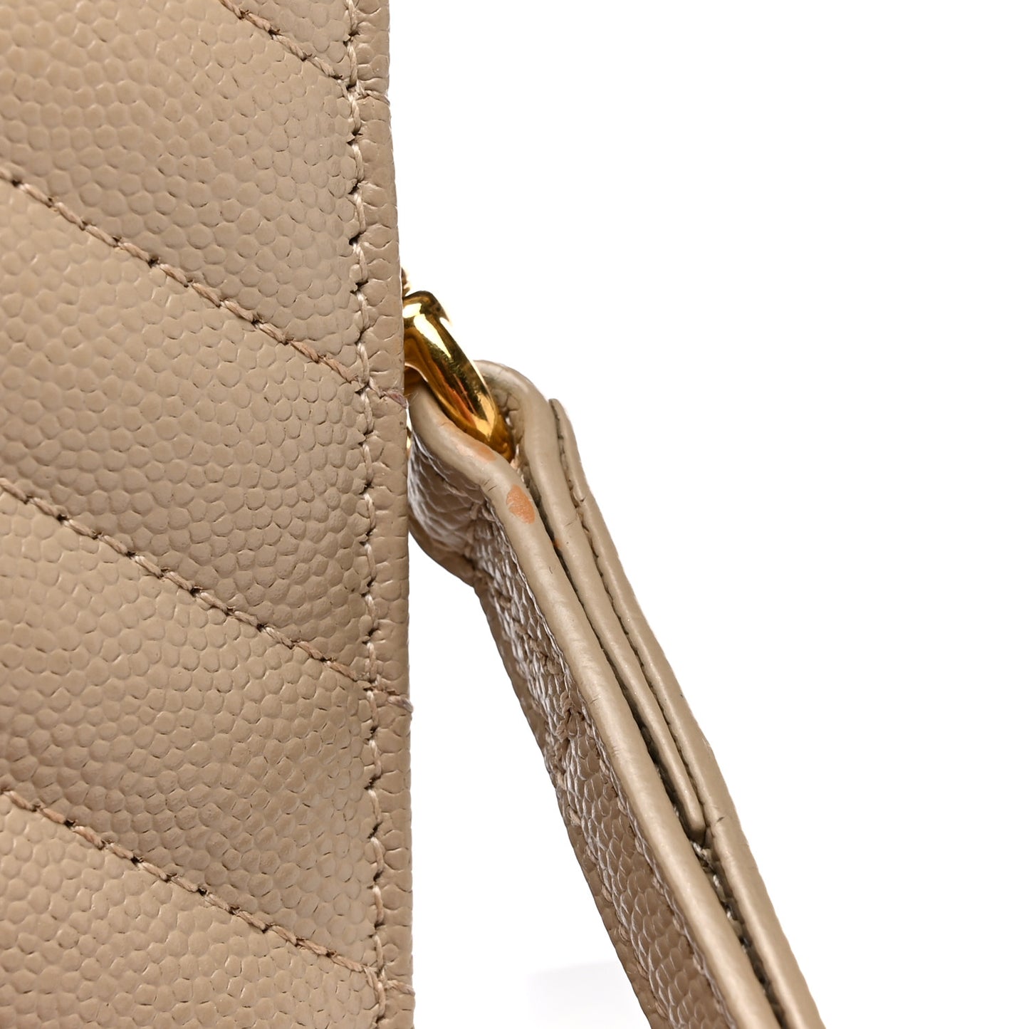 Grain De Poudre Matelasse Chevron Monogram Envelope Clutch Dark Beige
