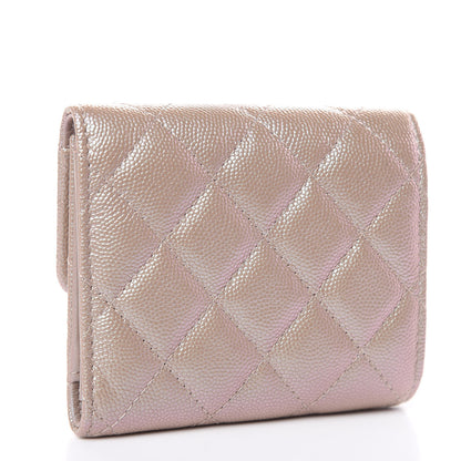 Chanel Iridescent Caviar Quilted Small Flap Wallet Beige 3 of 8