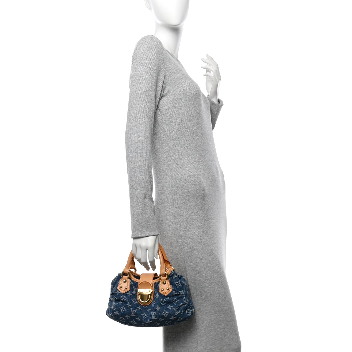 Louis Vuitton Monogram Denim Pleaty Blue 2 of 9