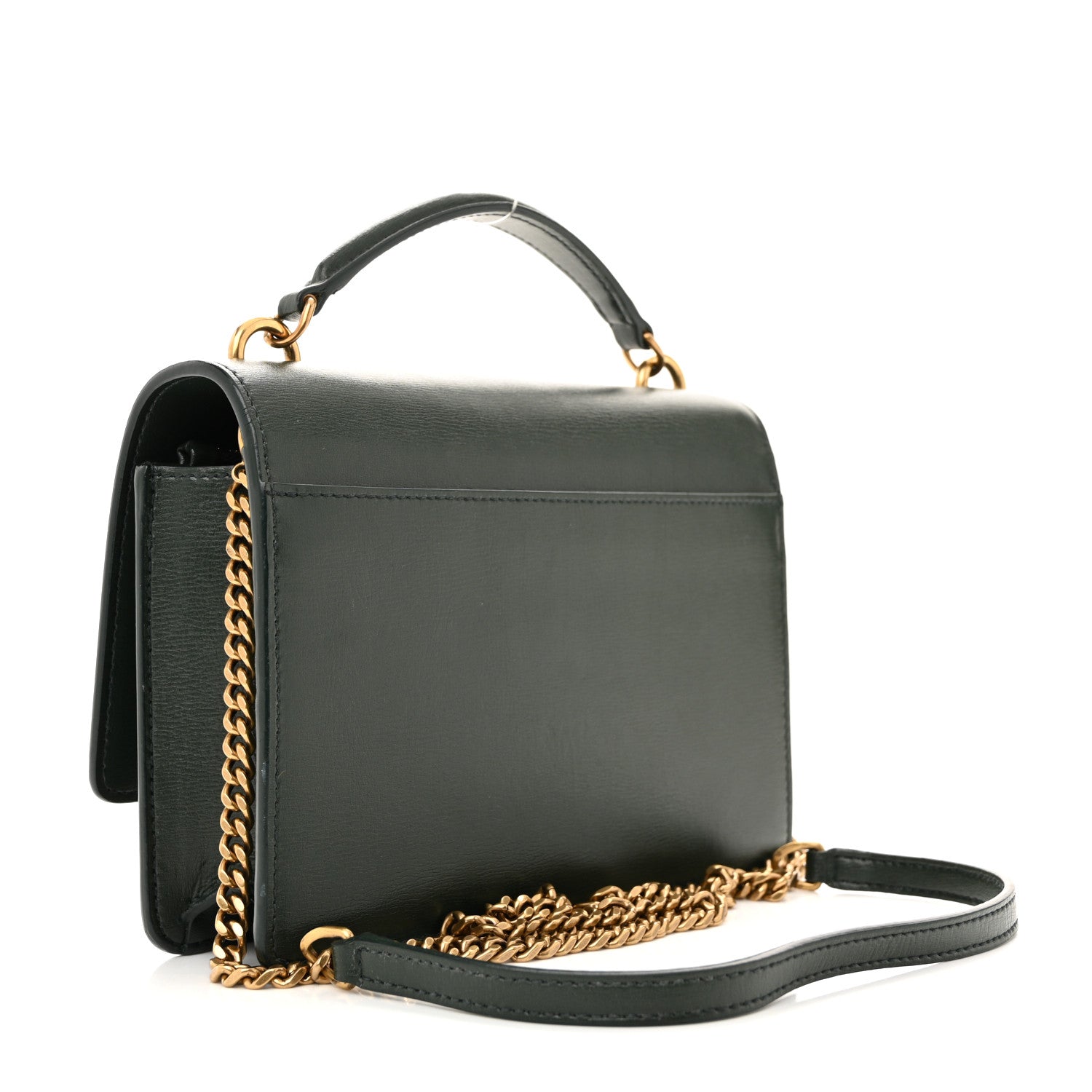 Saint Laurent Calfskin Monogram Sunset Chain Wallet Green 3 of 13